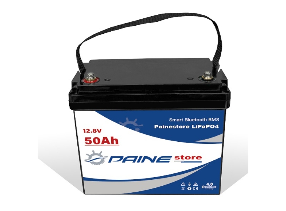 12,8 V 50 Ah LiFePO4 Smart BMS Lithium-Batterie  Painestore