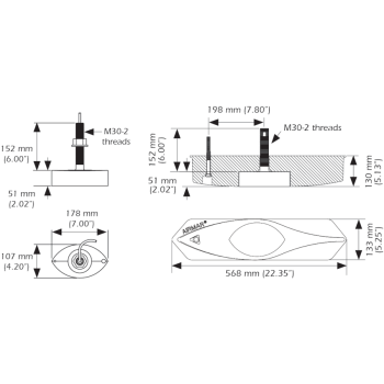 Furuno Transducer 1KW B260 pass. bronze Painestore