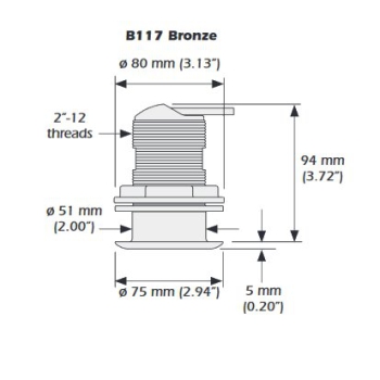 Furuno transducer B117 pass. bronze Painestore