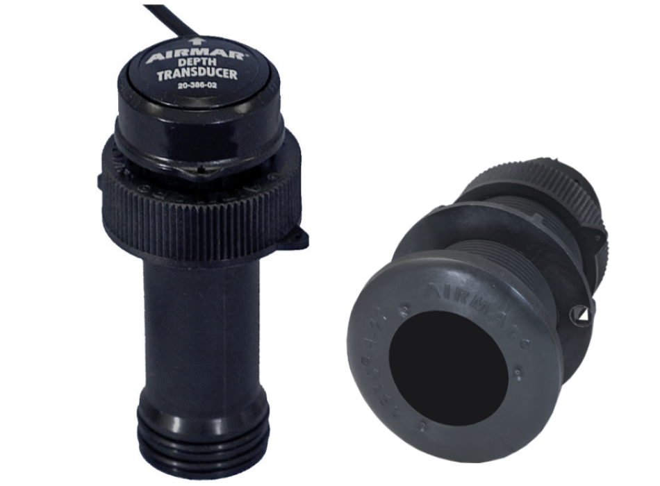 Depth transducer through removable plastic Painestore