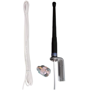 Rubber Racing/25 Antenne VHF 156-162 MHz 25 cm schwarzer Gummistrahler - Aluminiumhalterung Painestore