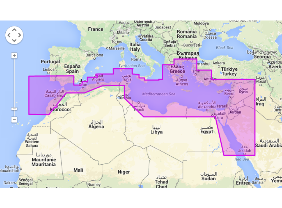 Mapmedia Wide WVJEMM112MAP6.1 Südliches Mittelmeer und Ägäisches Meer Painestore